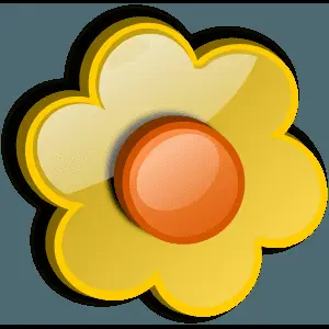 Stylized Yellow Flower Graphic
