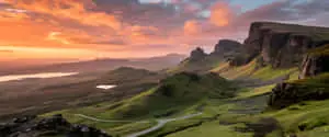 Sunrise moment in mountain landscapes 
