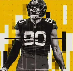 Black And White T.J. Watt On Yellow