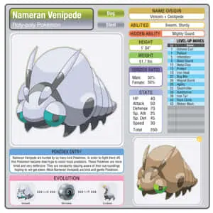 Venipede Ability Chart Poster