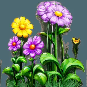 Vibrant Flower Garden Picture PNG dbs