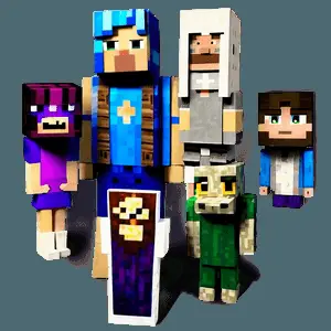 Vintage Minecraft Characters PNG ujm